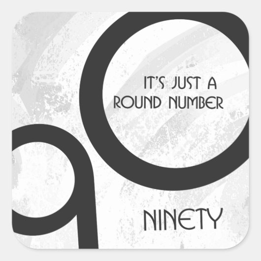 White 90 Decade Birthday Vierkante Sticker (Voorkant)