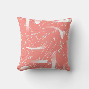 White Abstract Art Drawings Pattern Cushion Pillow Kussen