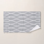 White Abstract Wavy Geometric Pattern on Grey Bad Handdoek (Handdoek)