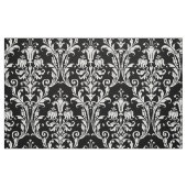 White Acanthus Damask on Black Stof (Fat Quarter)