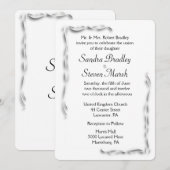 White Accent Wedding Invitation 5"x 7" Kaart (Voorkant / Achterkant)
