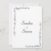 White Accent Wedding Invitation 5"x 7" Kaart (Achterkant)