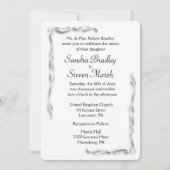 White Accent Wedding Invitation 5"x 7" Kaart (Voorkant)