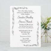 White Accent Wedding Uitnodiging (Staand voorkant)