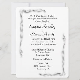 White Accent Wedding Uitnodiging