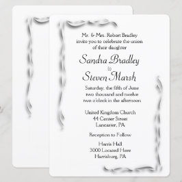 White Accent Wedding Uitnodiging