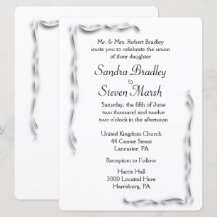 White Accent Wedding Uitnodiging