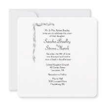 White Accent Wedding Uitnodiging