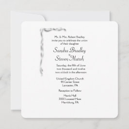 White Accent Wedding Uitnodiging