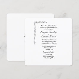 White Accent Wedding Uitnodiging
