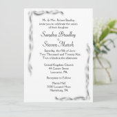 White Accent Wedding Uitnodiging (Staand voorkant)