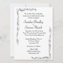 White Accent Wedding Uitnodiging