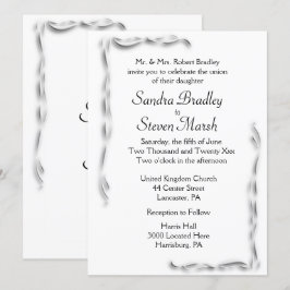 White Accent Wedding Uitnodiging