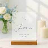 White Acrylic “Favors” Sign  Acryl Bord