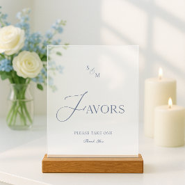 White Acrylic “Favors” Sign  Acryl Bord