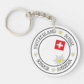 White Acrylische Sleutelhanger uit Zwitserland (Voorkant)