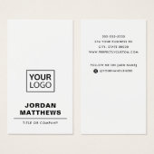 White add logo social media vertical visitekaartje (Voorkant /achterkant)