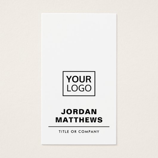 White add logo social media vertical visitekaartje (Voorkant)