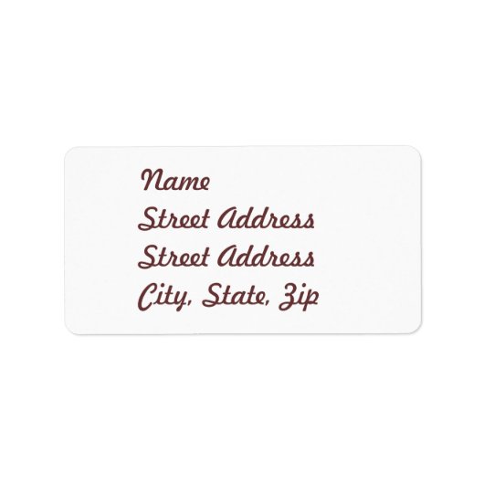 White Address Sticker (Voorkant)
