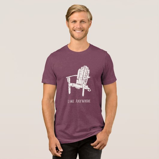 White Adirondack-stoel Persoonlijk Souvenir Tri-Blend Shirt (Voorkant volledig)
