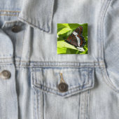White Admiral Butterfly Vierkante Button 5,1 Cm (In situ)