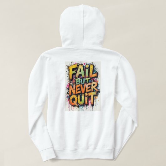 white Adult Pullover Hoodie with design (Design achterkant)