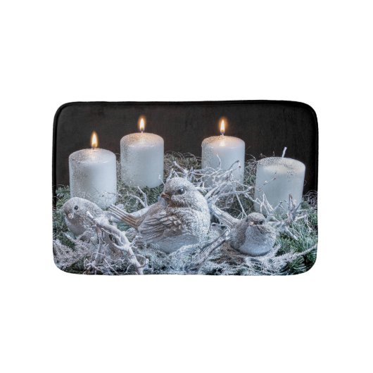 White Advent Wreath Badmat (Voorkant)