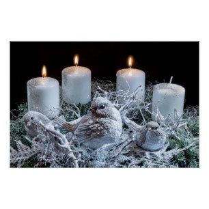 White Advent Wreath Perfect Poster