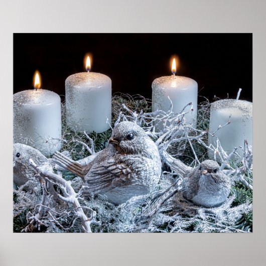 White Advent Wreath Poster (Voorkant)