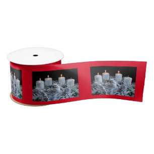 White Advent Wreath Satijnen Lint