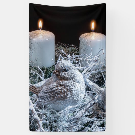 White Advent Wreath Spandoek (Verticaal)