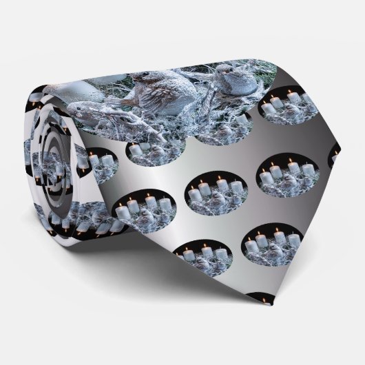 White Advent Wreath Stropdas (Opgerold)