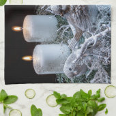 White Advent Wreath Theedoek (Gevouwen)