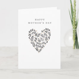 White Aesthetic Mother's Day Greeting Card Kaart