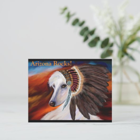 White Afghan Hound Briefkaart (Staand voorkant)