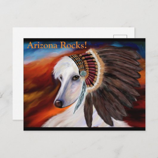 White Afghan Hound Briefkaart (Voorkant / Achterkant)