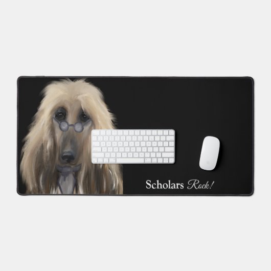 White Afghan Hound Bureaumat (Keyboard & Muis)