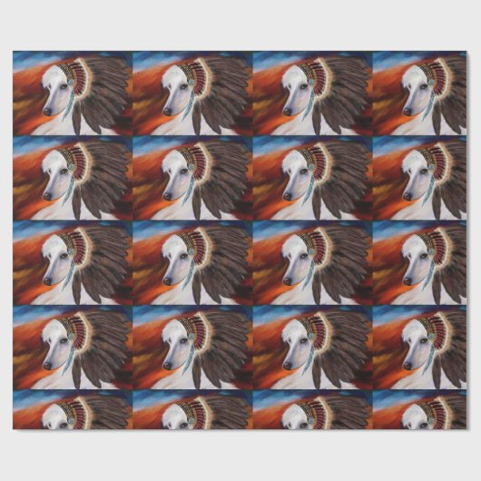 White Afghan Hound Cadeaupapier (Vlak)