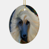 White Afghan Hound Keramisch Ornament (Rechts)