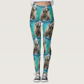 White Afghan Hound Leggings (Voorkant)