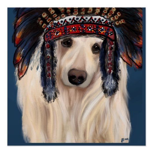 White Afghan Hound Perfect Poster (Voorkant)