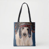 White Afghan Hound Tote Bag (Voorkant)
