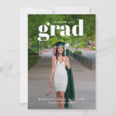 White AFSTUDEERDER Bold Letters Foto aankondiging (Voorkant)