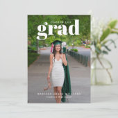 White AFSTUDEERDER Bold Letters Foto aankondiging (Staand voorkant)