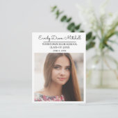 White Afstudeerder Party / Open House Photo Briefkaart (Staand voorkant)
