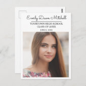 White Afstudeerder Party / Open House Photo Briefkaart (Voorkant / Achterkant)