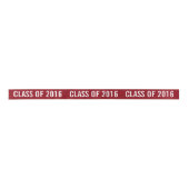 White Afstuderen Class of 2016 Typography Maroon Satijnen Lint (Voorkant)