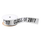 White Afstuderen Class of 2017 Typography Black Satijnen Lint (Spoel)