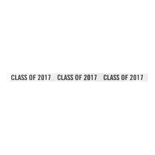 White Afstuderen Class of 2017 Typography Black Satijnen Lint (Voorkant)