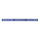 White Afstuderen Class of 2018 Typography Navy Blu Satijnen Lint (Voorkant)